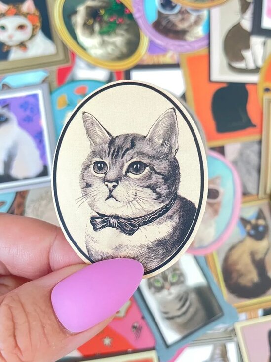 Kitty Cats‎ in Vintage Frames Stickers (25 Piece) SO SO SO CUTE! - Picture 3 of 5